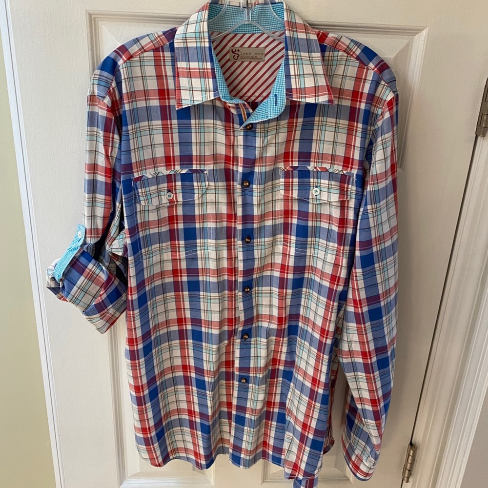 Men’s Zara Casual Button Down, Sz L